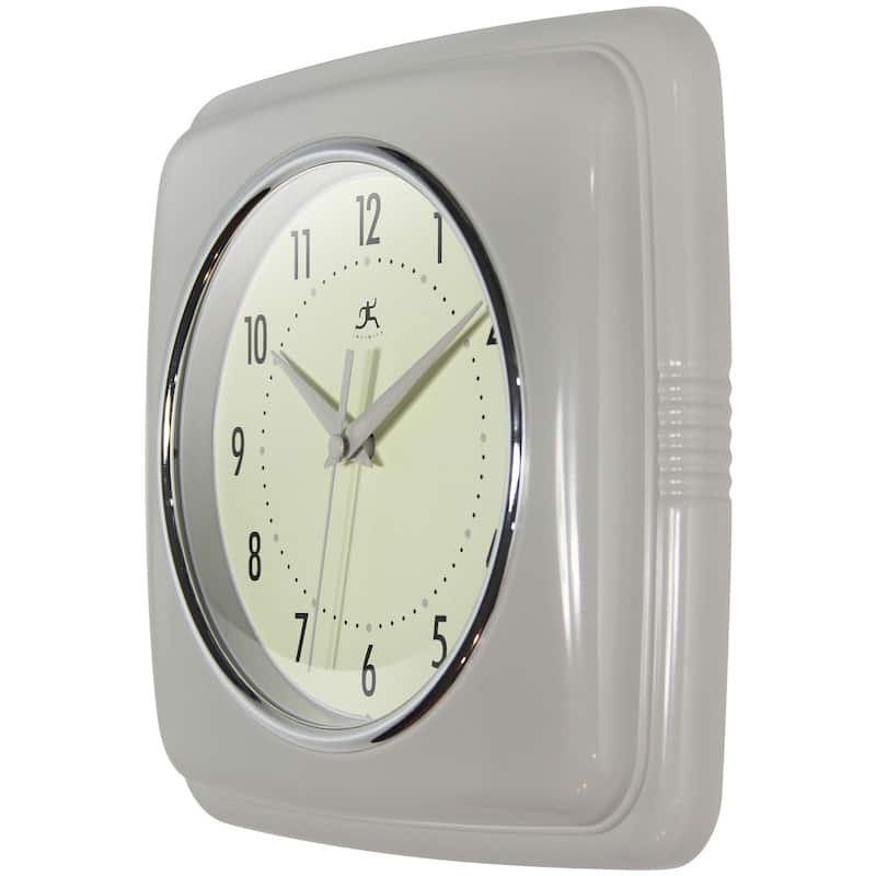 Infinity Instruments Retro 9.25-inch Square Wall Clock - 9.25 x 1.875 x 9.5