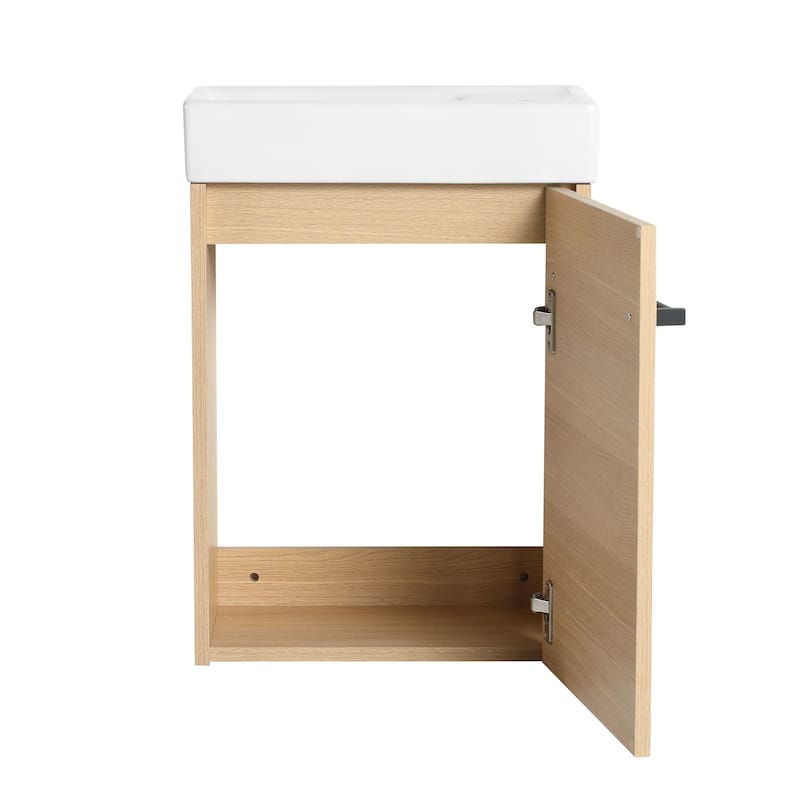 BNK 16/18 Inch Single Sink Bathroom Vanity with Soft Close Door