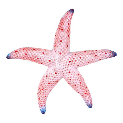 Sea Star Red Starfish Wall Decor 9 Inch Resin Plaque - Pink
