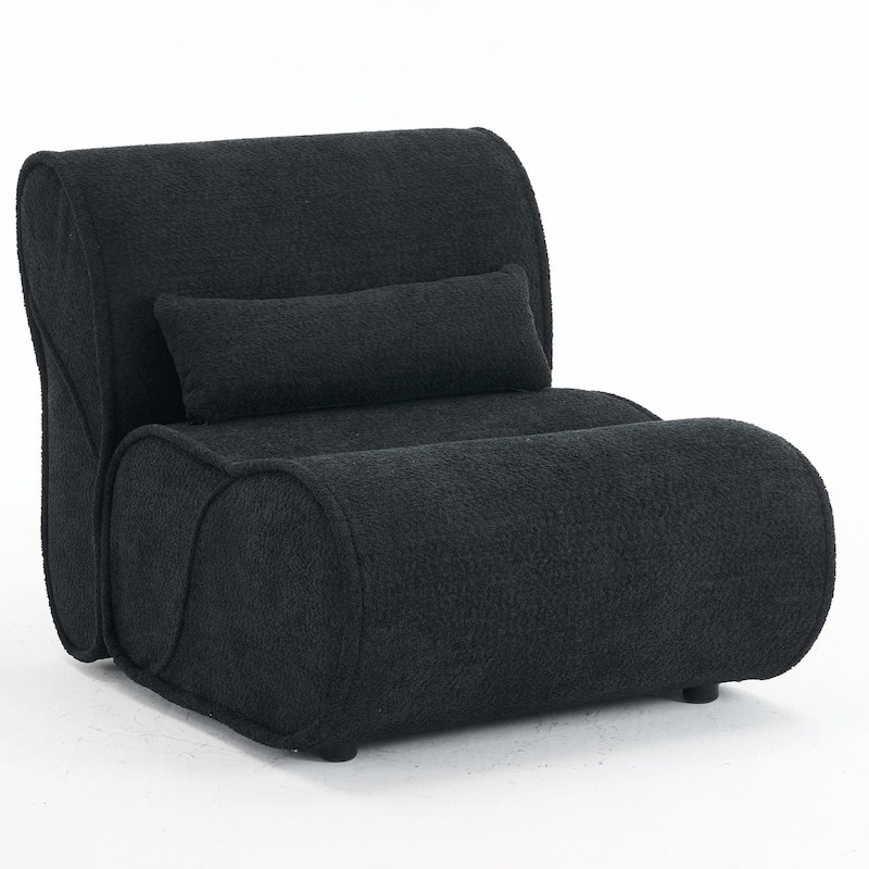 Soft Velvet Recliner Chair - Comfortable Lounge Chair with Waist Padding
