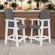 preview thumbnail 1 of 5, 2-Piece All-Weather Outdoor Barstools with High Back for Garden, Backyard Grey