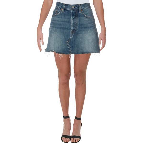 deconstructed denim skirt