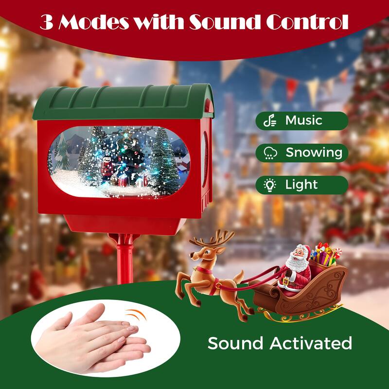 Gymax 5 Ft Christmas Street Lamp Sound Activated Indoor Street Light - Multi-colors - See Details