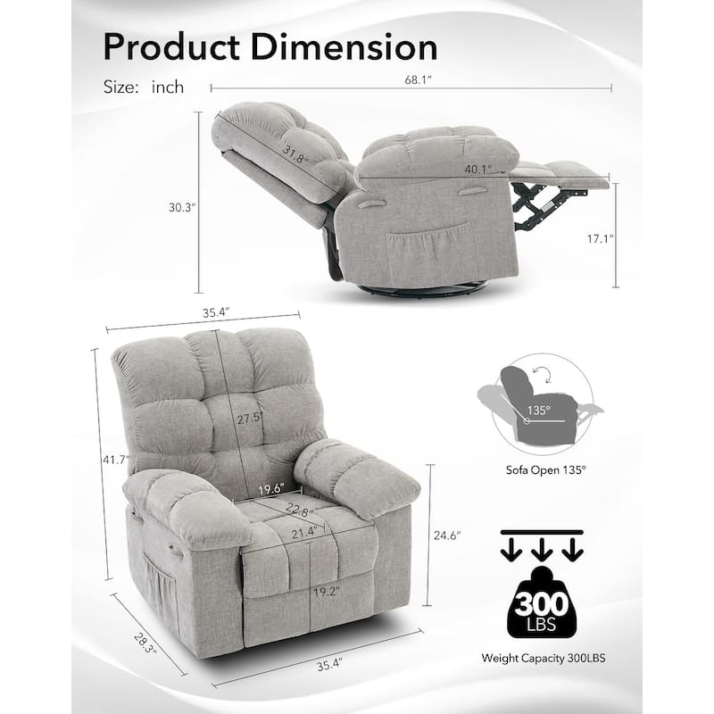 Rocking 360° Swivel Rocker Chair