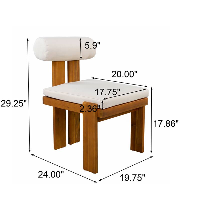 Christopher Knight Home - Ardena Modern Solid Wood Outdoor Dining Set with Round Back Cushioned Chairs