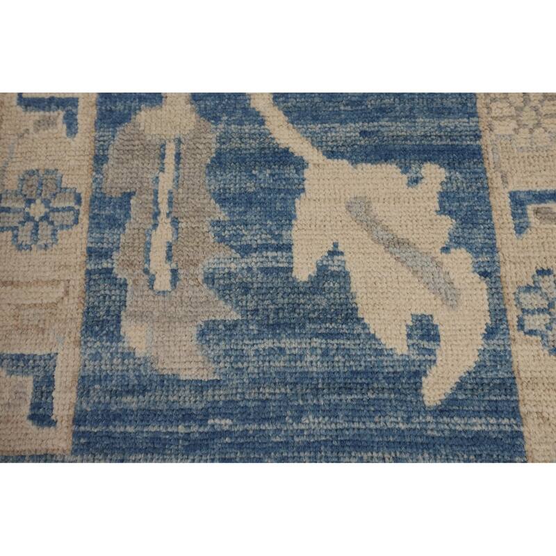 Vegetable Dye Oushak Oriental Large Rug Handmade Yellow Wool Carpet - 10'1"x 13'6"