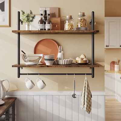 Industrial Floating Shelving,Wall-Mounted Shelf
