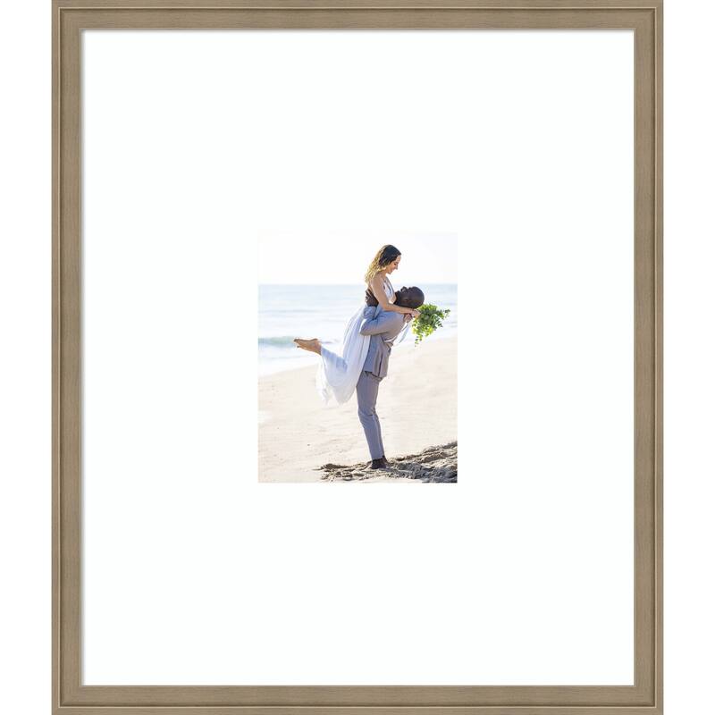 Florence Gold Framed Picture Frame, Photo Frame - 22x26 Matted White 8x10 - Florence Light Brown