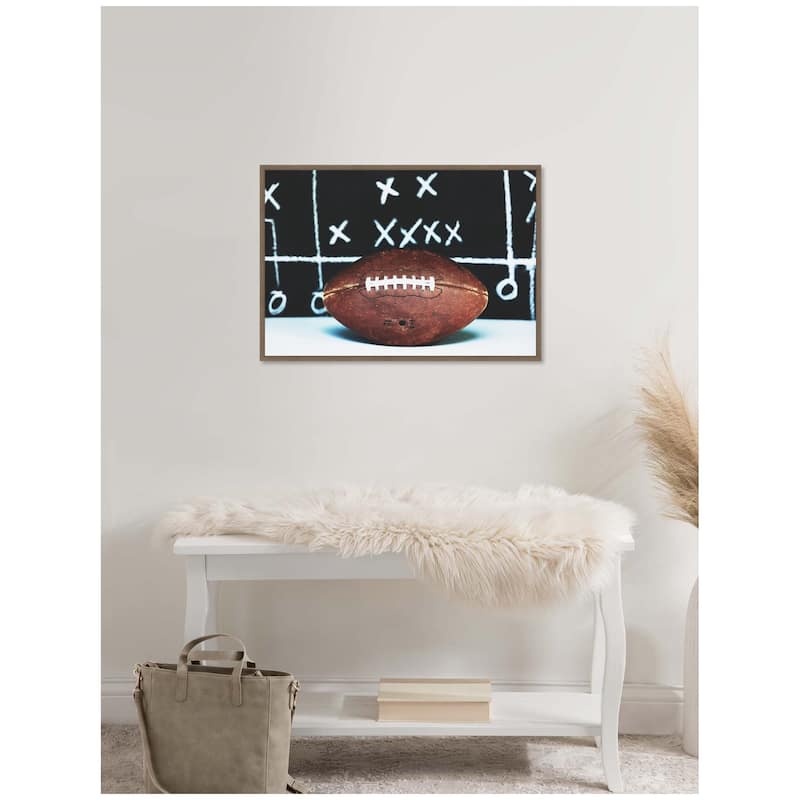Kate and Laurel Sylvie Playbook Football Framed Canvas by Alicia Abla