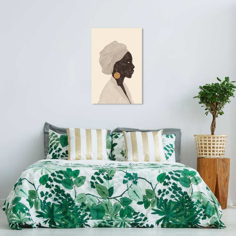 Wynwood Studio Canvas People and Portraits Haitian Lady Black and Light Gray Traditional Wall Art Canvas Print - 36 x 24