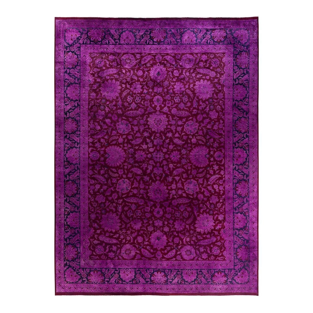 Fine Vibrance One-of-a-Kind Hand-Knotted Area Rug - Pink, 9' 3" x 12' 5" - 9' 3" x 12' 5"