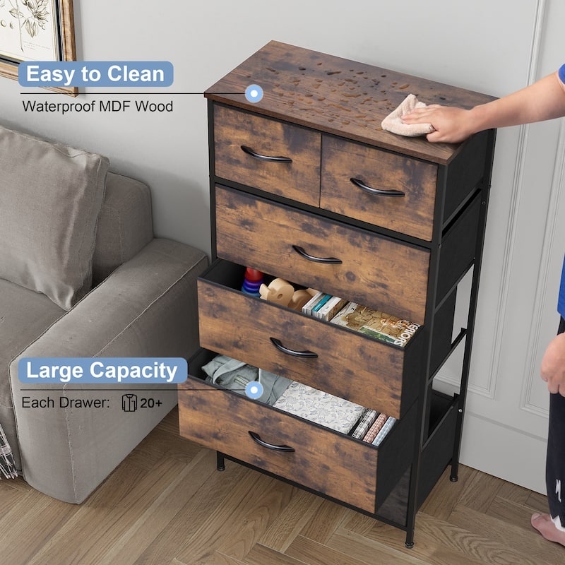 6-drawer Chest Vertical Dresser Storage Tower by Crestlive Products