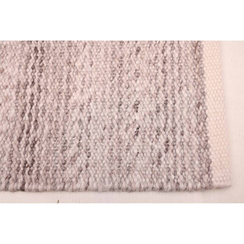 ECARPETGALLERY Flat-Weave Nevada Grey Wool Kilim - 5'2 x 7'9