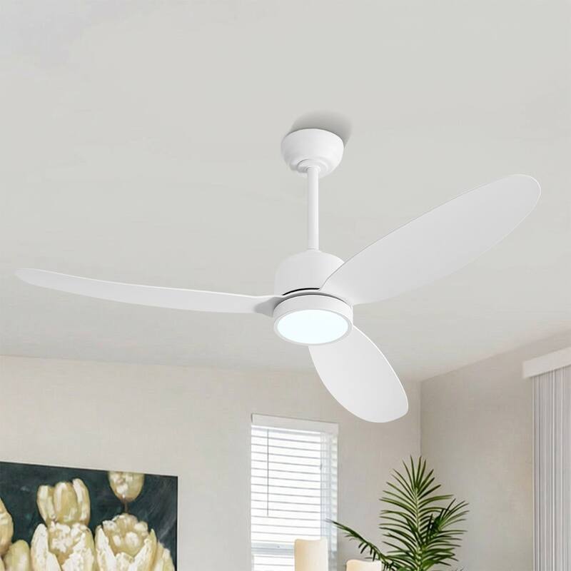MLiAN 42 in 3 ABS Blades Indoor and Outdoor Ceiling Fan with Integrated LED and Remote Downrod