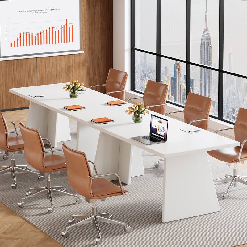 63" Modern White Executive Desk Computer Office Conference Table