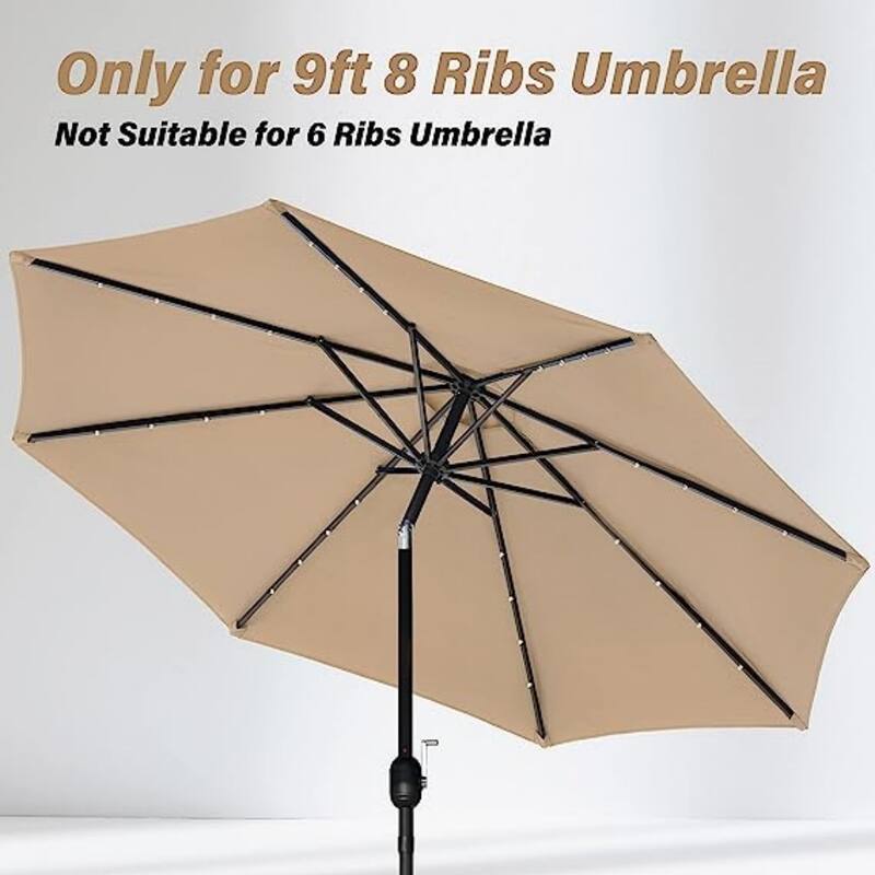 9ft.Patio Umbrella Replacement Canopy, Outdoor Table & Market & Yard Umbrella Replacement Top Cover (No stand and base)