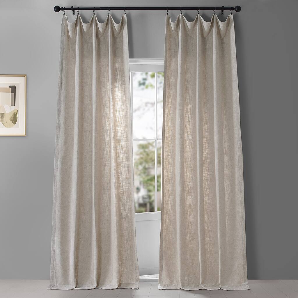 Exclusive Fabrics Belga Faux Linen Light filtering Curtains For Bedroom & Living Room Curtains (1 Panel)
