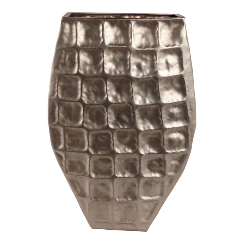 Aluminum Planter Textured Geometric Tapered Square Modern Accent