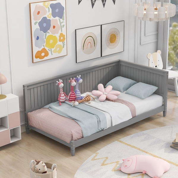 Elegant Twin Size Daybed with Backrest Unique Armrest Solid