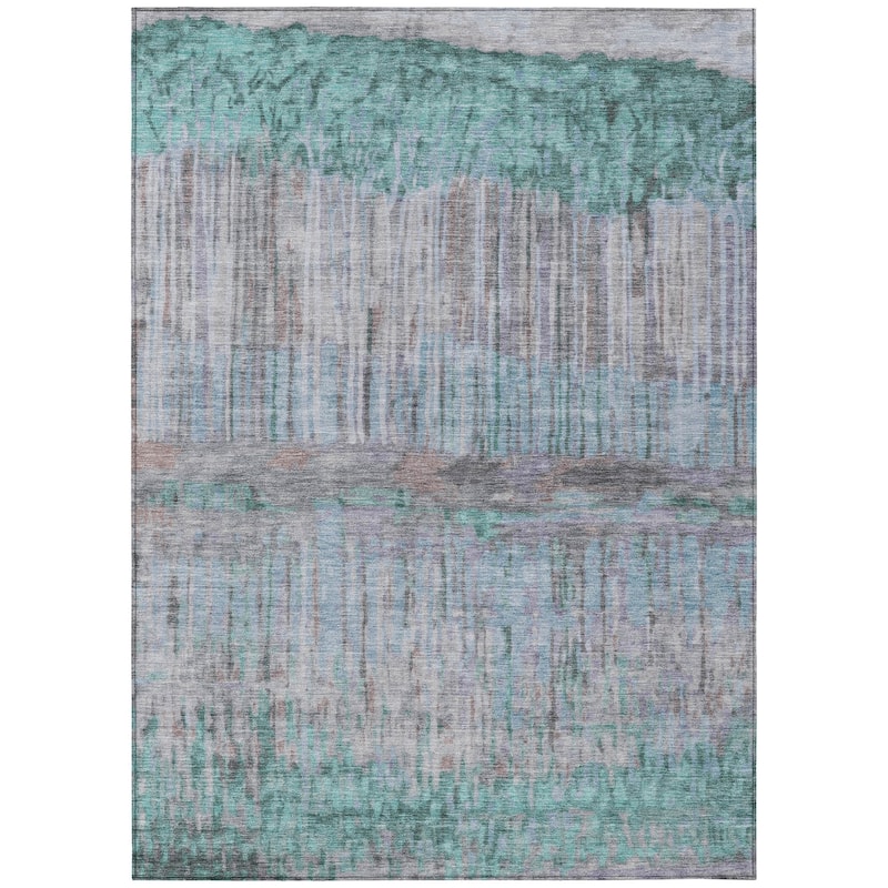 Machine Washable Indoor/ Outdoor Modern Ombre Chantille Rug