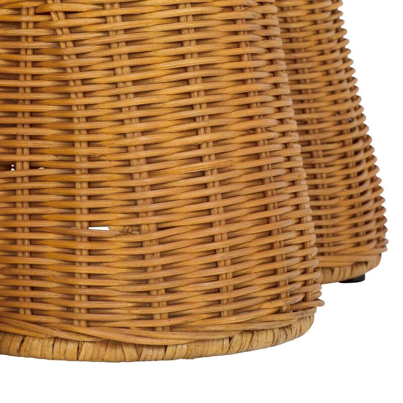 SAFAVIEH Couture Hylda Round Rattan Accent Table - 26"W x 26"D x 21"H