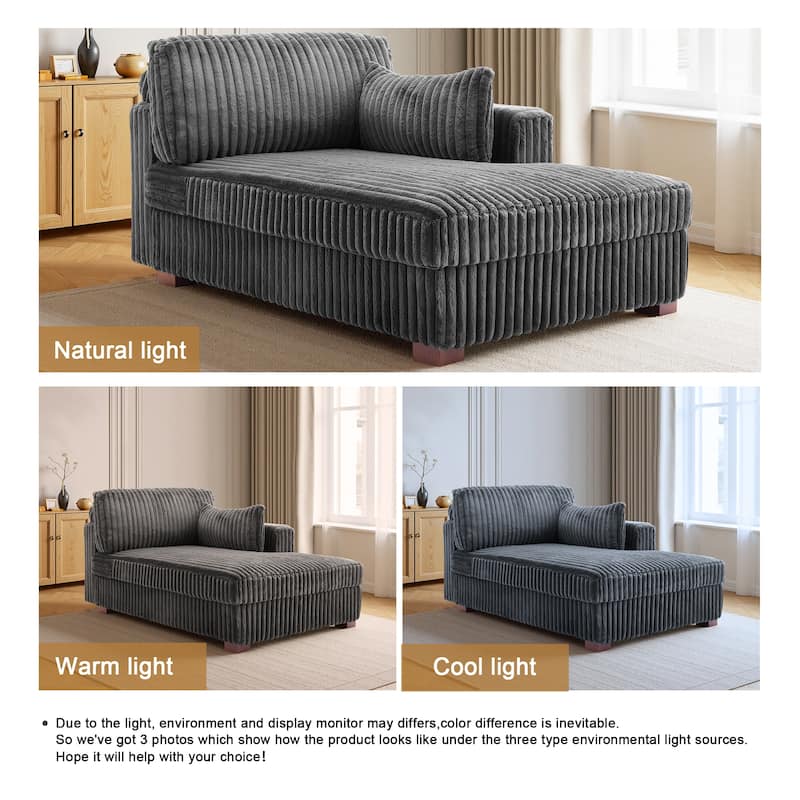 UIXE Modern Plush Corduroy Indoor Chaise Lounge Chair