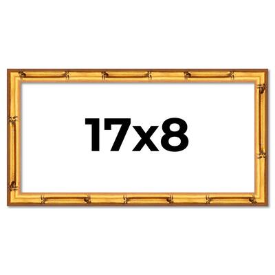 17x8 Frame Gold Bamboo Picture Frame Modern Photo Frame Includes UV Acrylic Shatter Guard Front Acid Free Foam Backing Board