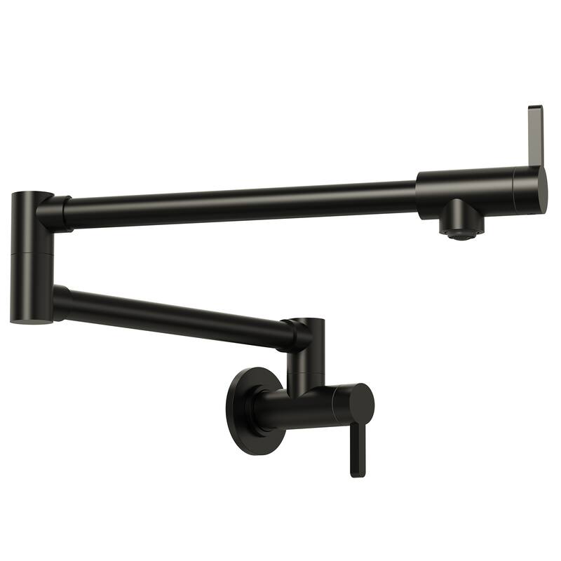 Wall Mounted Cold-Water Pot Filler,Folding Kitchen Faucet - Matte Black