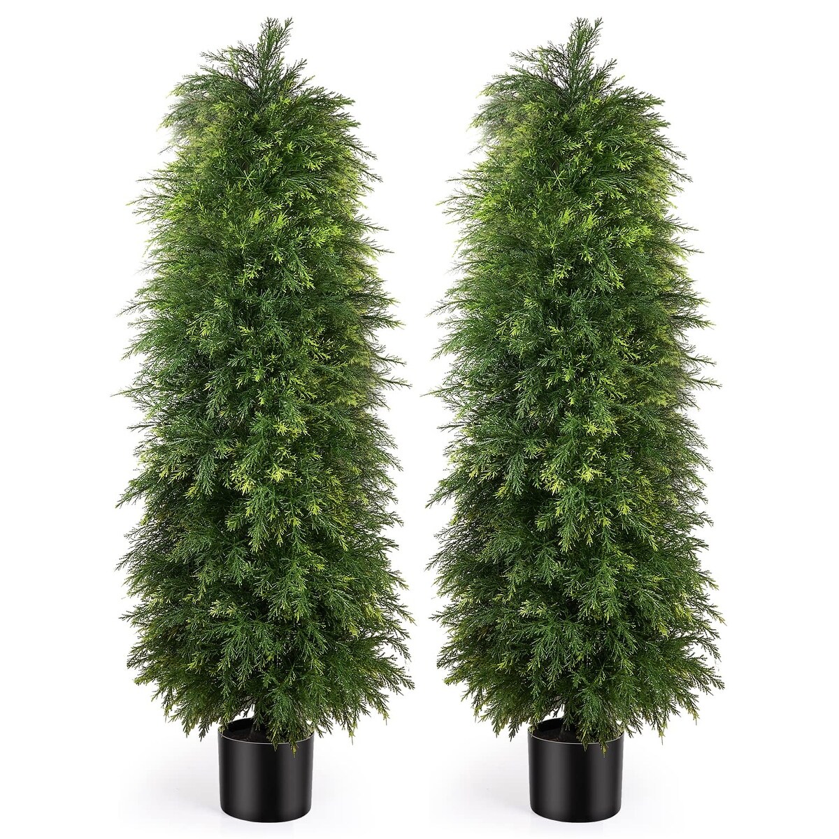 5FT Artificial Cedar Topiary Trees for Outdoors Potted Fake Cypress Tree Faux Evergreen Plants for Home Porch Decor 1 Pack Bed Bath Beyond 41893428