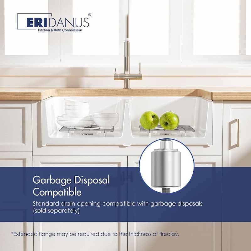 Eridanus Brooklyn Farmhouse Apron Double Bowl Kitchen Sink