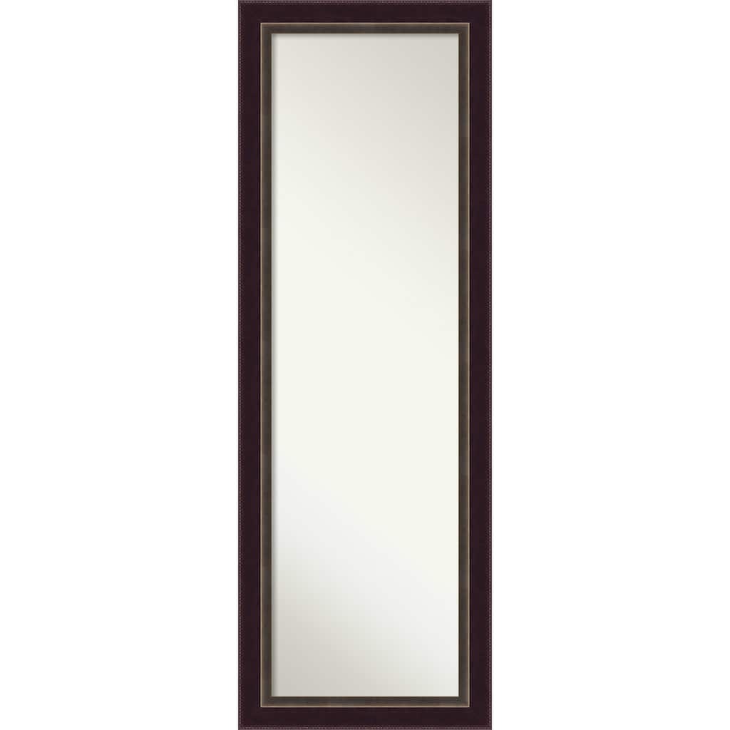 Non-Beveled Wood Full Length On The Door Mirror - Signore Frame - Outer Size: 18 x 52 in