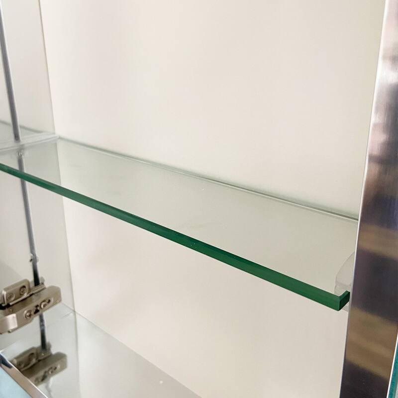 Rectangular Aluminum Recessed Mount/Surface Mount Medicine Cabinet with Mirror and Adjustable shelves