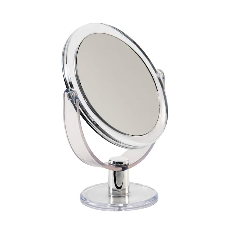 Home Details Dual Sided 10X Magnification 7" Rubberized Vanity Mirror in Clear