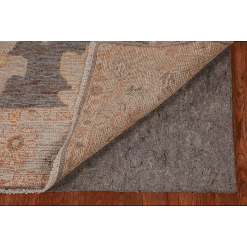 Hand Knotted Oriental 100% Wool Carpet Transitional Floral Greys & Charcoal Oushak Area Rug - 5' 9'' X 4' 2''
