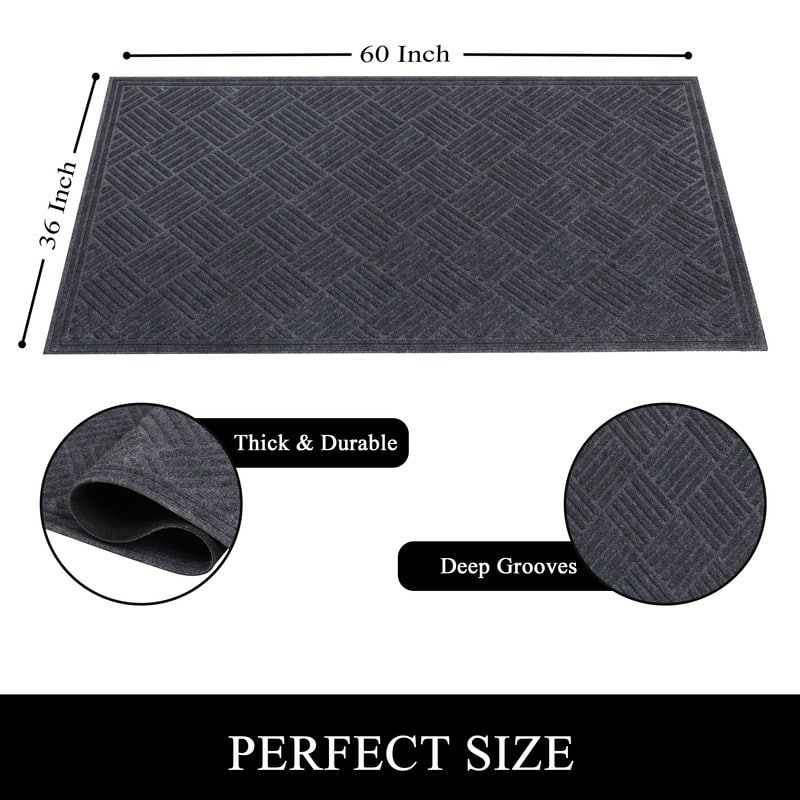 A1HC All Weather Durable Polypropylene Non Slip Backing Rubber Door Mat