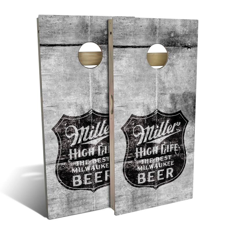 Miller High Life Outdoor Cornhole Board Set - Backyard 2x4 - Include ALL Accessories