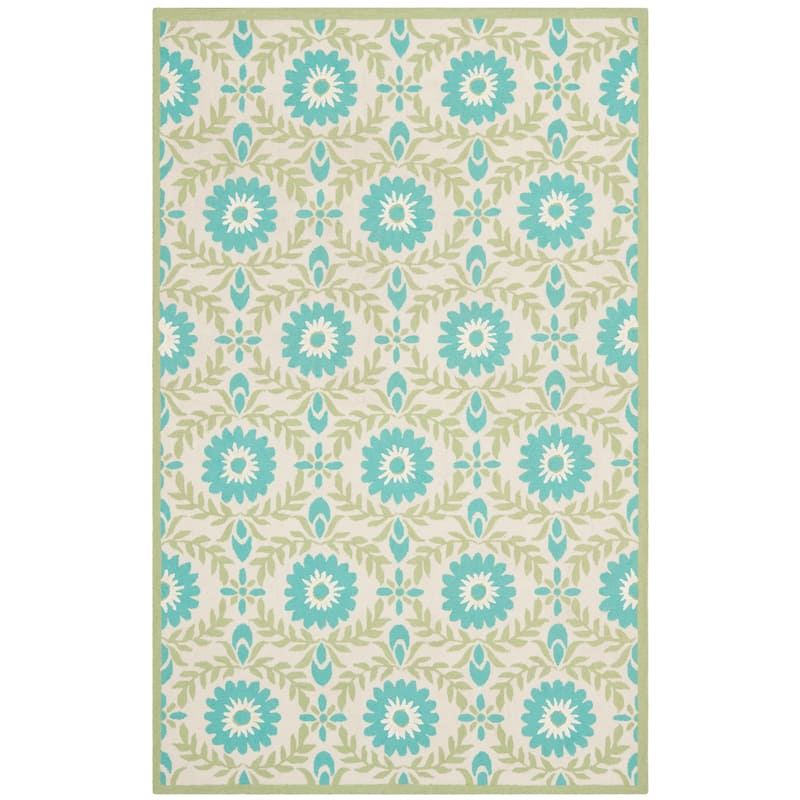SAFAVIEH Handmade Heiderose Modern Wool Rug - 4' x 6' - Blue/Creme