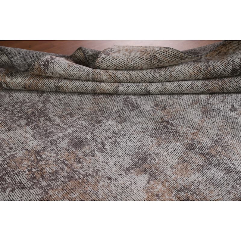 Beige Modern Area Rug Handmade Wool Carpet - 8'0"x 11'4"