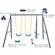preview thumbnail 4 of 7, Roomfitters Outdoor Metal Swing Set with Glider, Fun Backyard Equipment for Toddlers and Youth, Blue