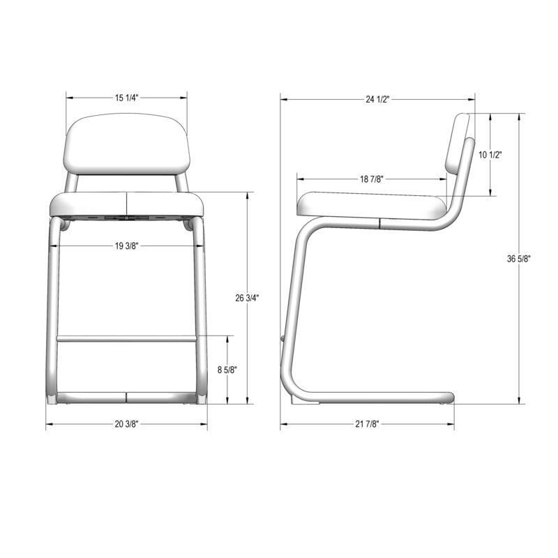 Amisco Flynn 26 in. Counter Stool with Metal Base