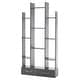 preview thumbnail 1 of 7, Ivinta 67 Inch Mountain-Shaped Bookshelf Bookcase, Large Open Shelves with 2 Storage Drawers, Display Rack Dark Grey