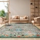 preview thumbnail 7 of 18, SAFAVIEH Madison Medine Boho Diamond Distressed Rug - Blue/Yellow - 5' 3" x 7' 6"
