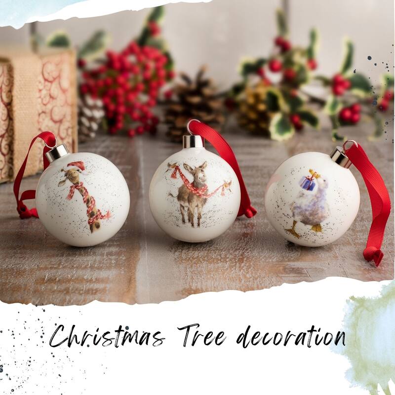 Royal Worcester Wrendale Designs Christmas Bauble