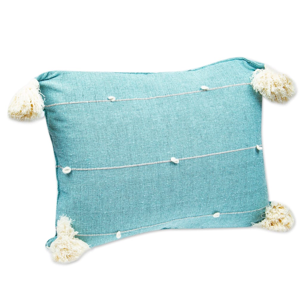Novica Handmade Aqua Spirit Cotton Cushion Cover