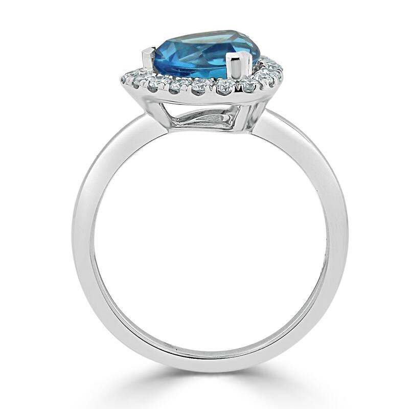 Auriya 2 1/8ct Trillion-cut Swiss Blue Topaz 1/4cttw Halo Diamond Engagement Ring 14k Gold