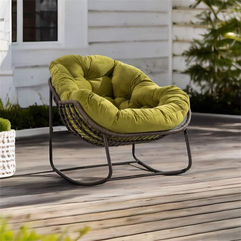 Outdoor Rocking Chair with Padded Cushion