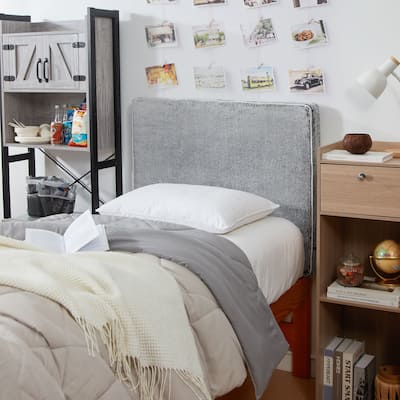 Rainha® Memory Foam Cushioned Headboard - Chunky Bunny - White Gray by DormCo
