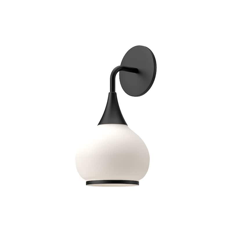 Alora Lighting WV524006OP Hazel 13" Tall Bathroom Sconce with Opal - Matte Black