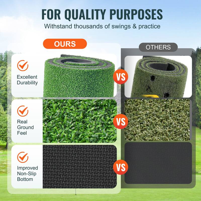 Golf Hitting Mat, Artificial Turf Golf Hitting Mat, Thickened Golf Hitting Training Aids, Golf Practice Hitting Mat