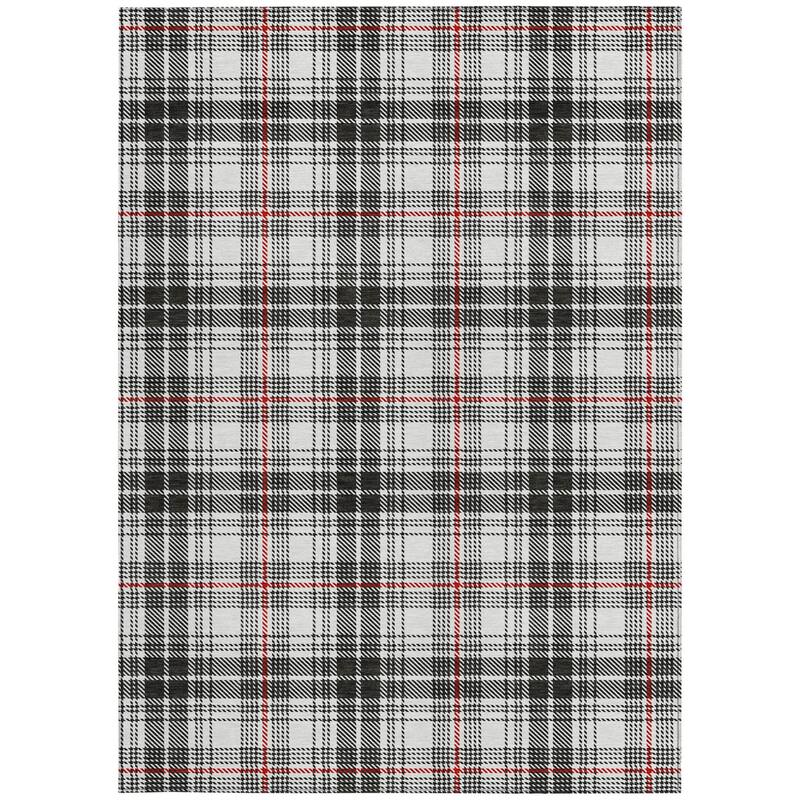 HomeRoots Plaid Transitional Rectangle Outdoor Rug
